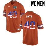 Women's Florida Gators #40 Nick Smith NCAA Nike Orange USA Flag Fashion Authentic Stitched College Football Jersey WPQ7362TJ